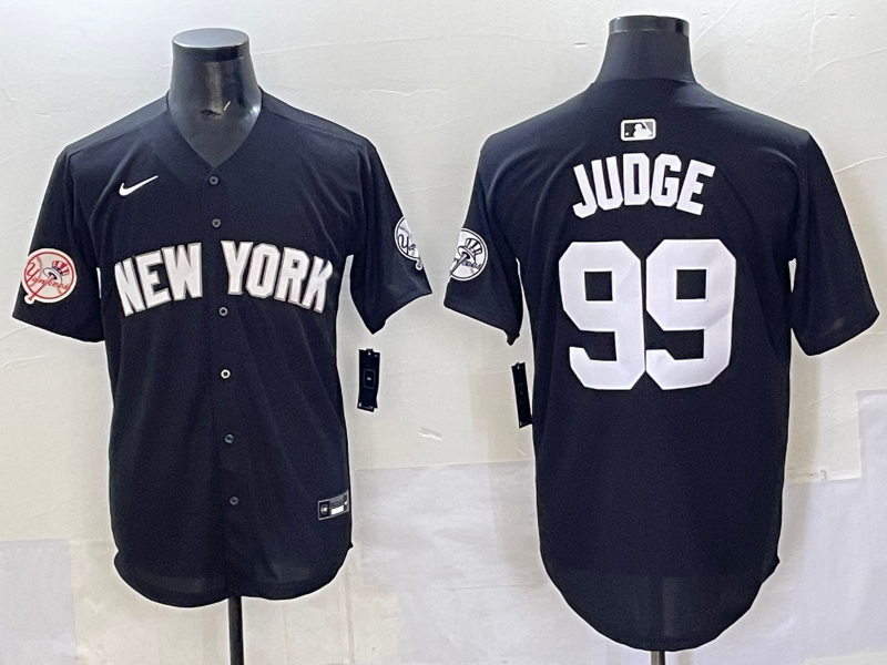 Men 2025 New York Yankees 99 Judge black Nike MLB Jersey style 725002